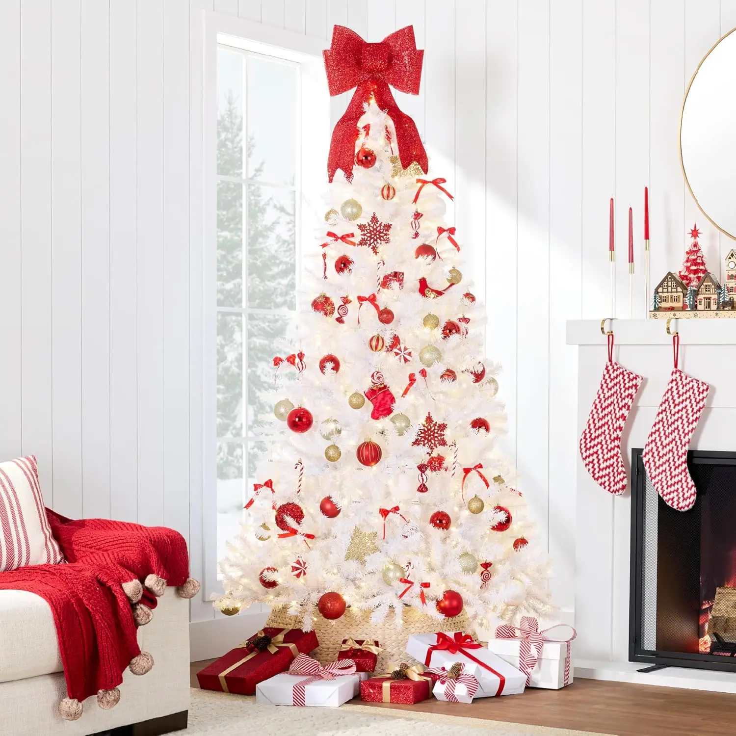 Best Choice Products White Christmas Tree 6ft Pre-Lit Artificial Pine Tree Premium Holiday Decoration w/Warm White Lights, Stand
Best Choice Products White Christmas Tree 6ft Pre-Lit Artificial Pine Tree Premium Holiday Decoration w/Warm White Lights, Stand