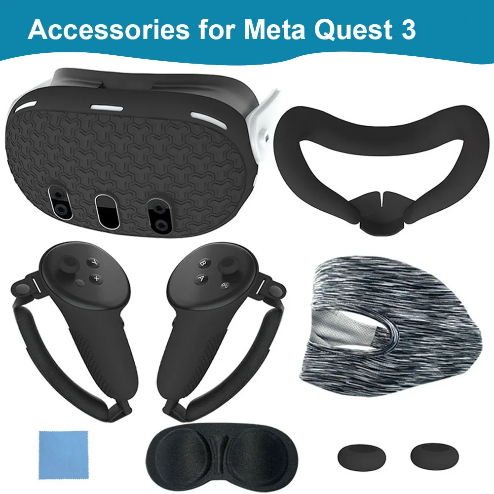 7pcs Accessories Set Controller Grips Face Cover Anti-Scratch VR Protective Cover Face Cover Lens Cover Soft for Meta Quest 3
7pcs Accessories Set Controller Grips Face Cover Anti-Scratch VR Protective Cover Face Cover Lens Cover Soft for Meta Quest 3