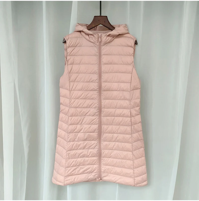 Autumn Winter Sleeveless Jacket with Hood Solid Color Slim Top 2026 New Women Ultralight White Duck Down Vest
Autumn Winter Sleeveless Jacket with Hood Solid Color Slim Top 2026 New Women Ultralight White Duck Down Vest
