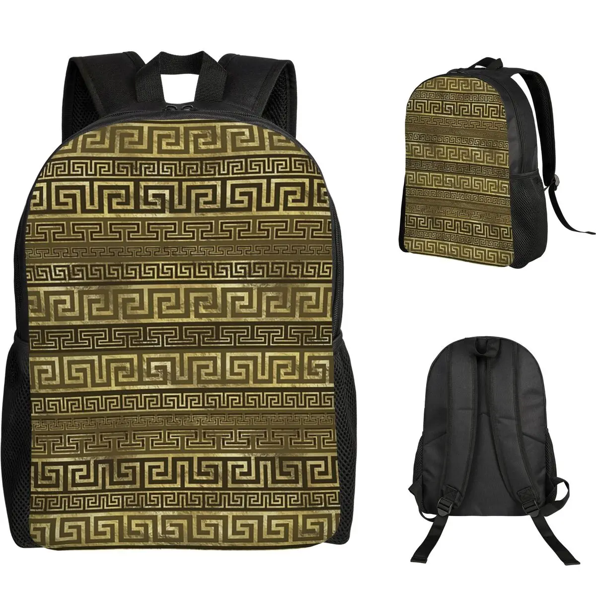 Greek Keys Meander Gold On Black Backpack Student Boys Girls BookBag School Bag Laptop Shoulder Bags
Greek Keys Meander Gold On Black Backpack Student Boys Girls BookBag School Bag Laptop Shoulder Bags