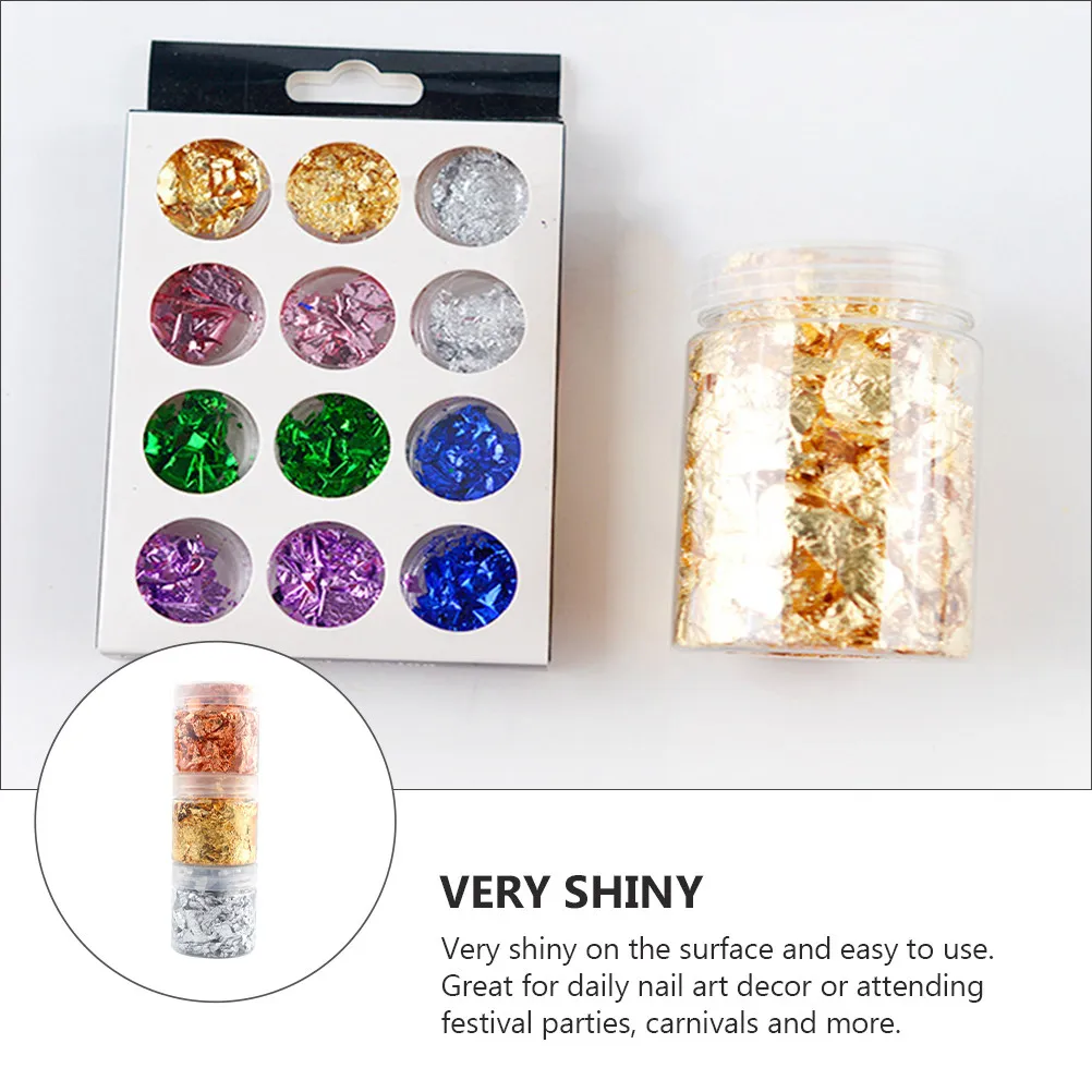3 Bottles Gold Foil Pieces Decorative Nail Art Gold Foil Stickers DIY Decor Manicure Glitter Nail Art Supplies
3 Bottles Gold Foil Pieces Decorative Nail Art Gold Foil Stickers DIY Decor Manicure Glitter Nail Art Supplies