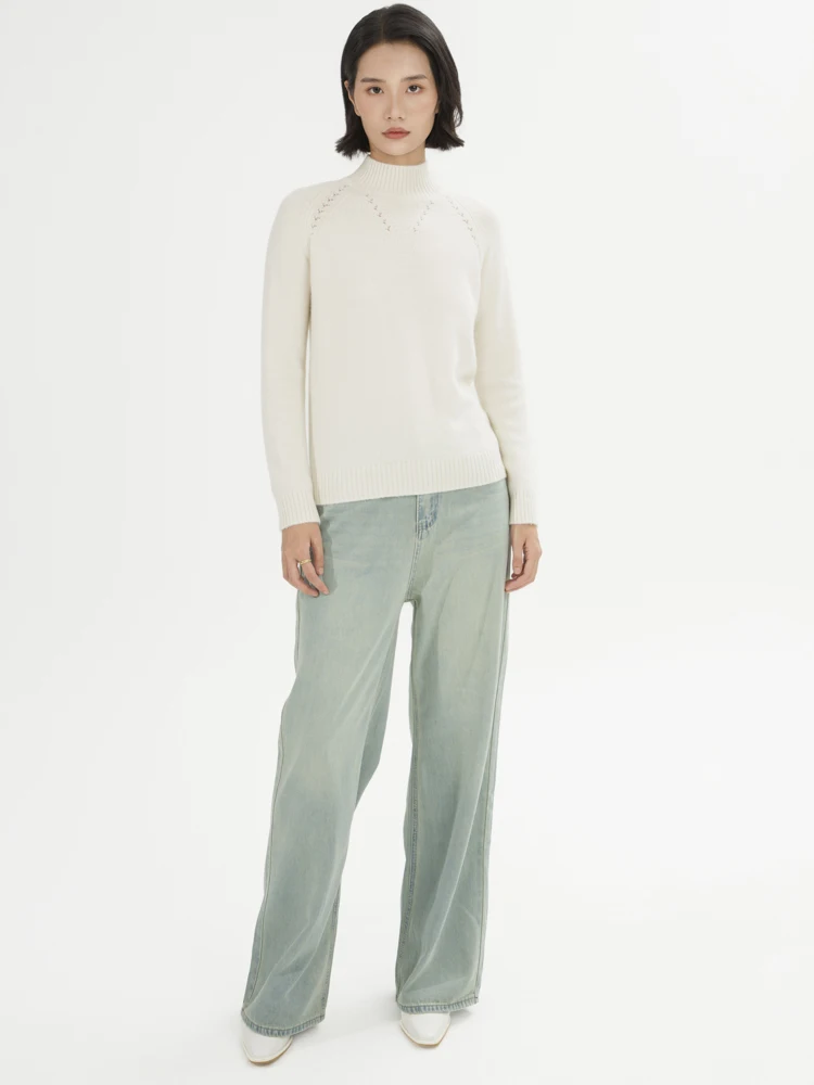 Новый шикарный осенне-зимний свитер из 100% кашемира, женский вязаный свитер с воротником-стойкой, элегантный пуловер с длинными рукавами, одежда, топ
Новый шикарный осенне-зимний свитер из 100% кашемира, женский вязаный свитер с воротником-стойкой, элегантный пуловер с длинными рукавами, одежда, топ