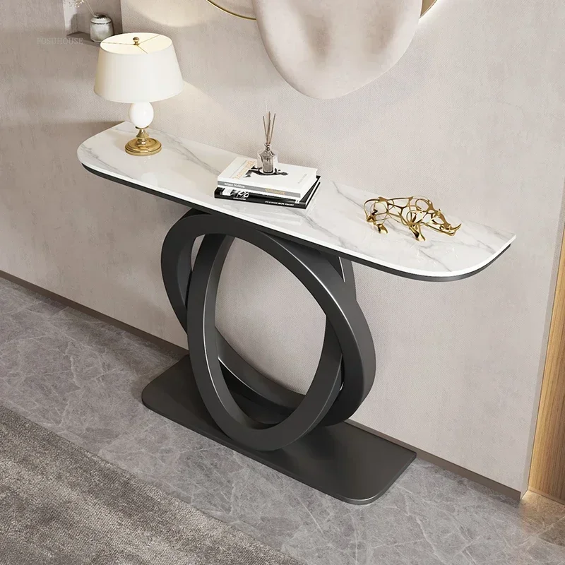 Modern Semicircular Entrance Cabinet Simple Console Table for Hallway Home Furniture Luxury Sintered Stone Console Table
Modern Semicircular Entrance Cabinet Simple Console Table for Hallway Home Furniture Luxury Sintered Stone Console Table