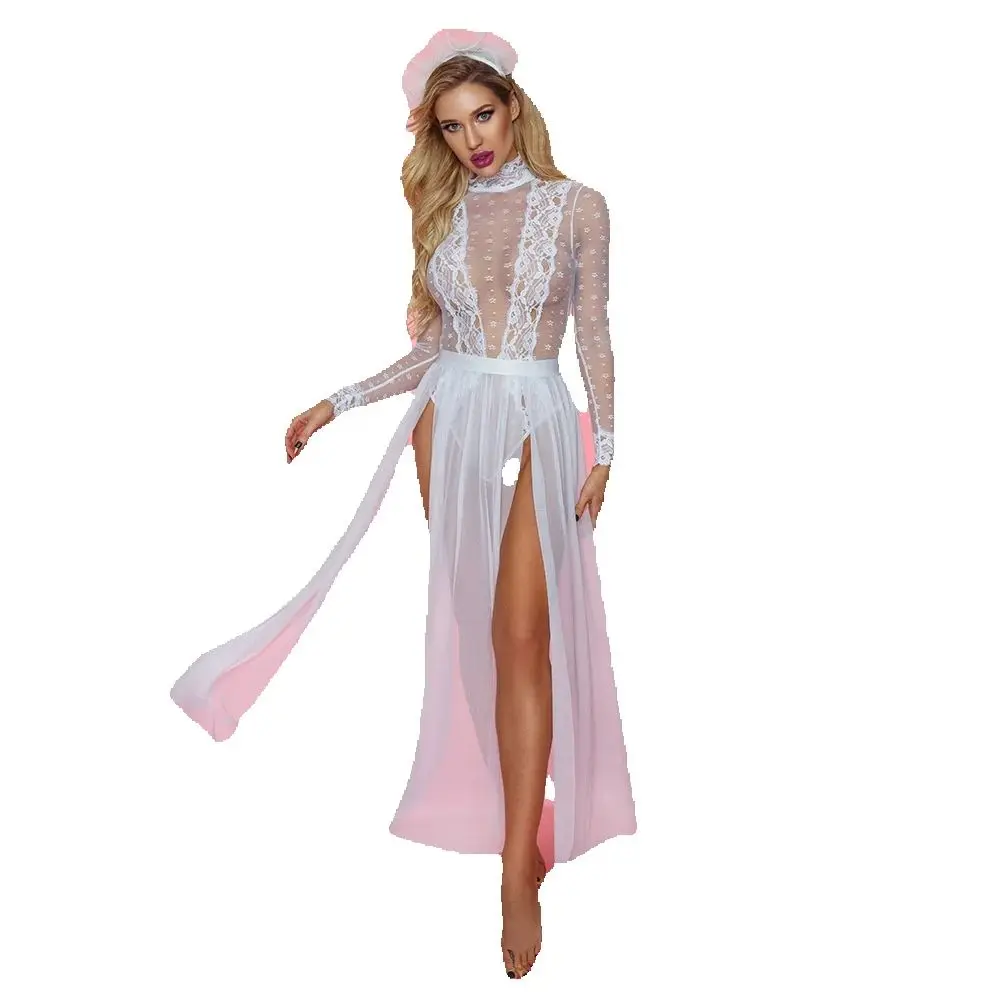 Women's Sexy Role Play White Wedding Dress Adult Cosplay Lace Transparent Bride Lingerie Set for Night Club Party
Women's Sexy Role Play White Wedding Dress Adult Cosplay Lace Transparent Bride Lingerie Set for Night Club Party