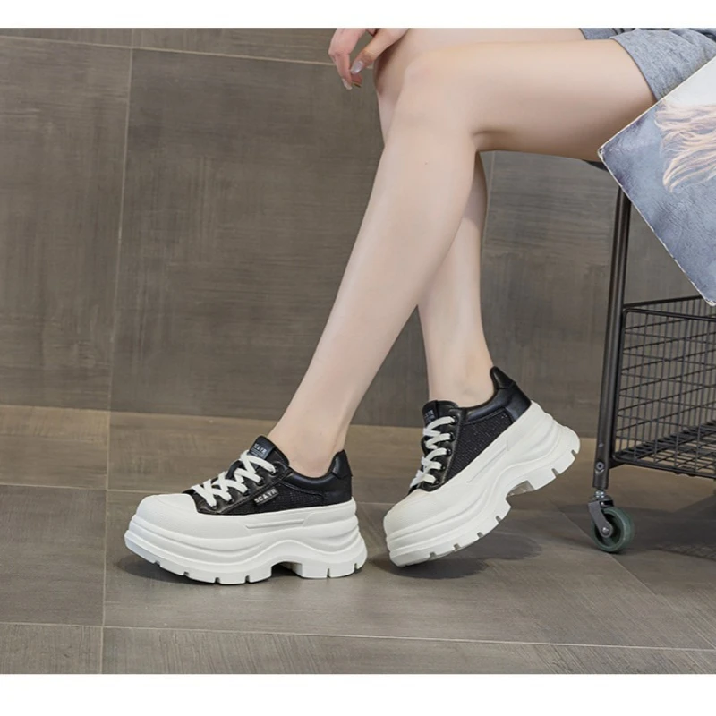 Women's Mesh Platform Sneakers 2026 Summer Round Toe Lace-Up Breathable Casual British Style Thick Sole White Shoes For Ladies
Women's Mesh Platform Sneakers 2026 Summer Round Toe Lace-Up Breathable Casual British Style Thick Sole White Shoes For Ladies