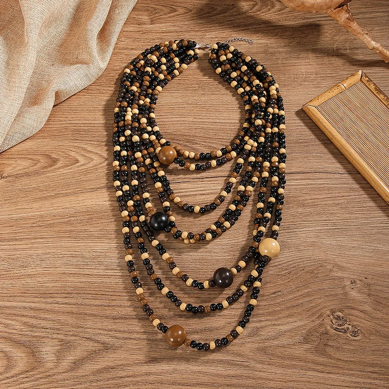New Arrival Multi-layer Wood Necklace For Women Gilrs 7 Layer Wooden Beads Choker Necklace Long Necklace Jewelry Gifts
New Arrival Multi-layer Wood Necklace For Women Gilrs 7 Layer Wooden Beads Choker Necklace Long Necklace Jewelry Gifts