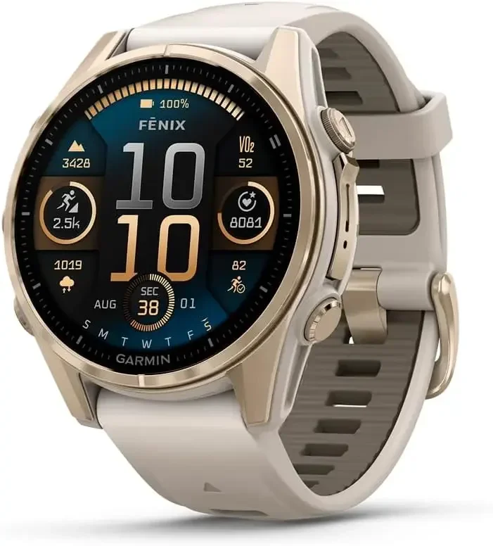 Premium Multisport GPS Smartwatch, Long-Lasting , Dive-Rated, Built-in LED Flashlight, Soft Gold with Dark Sandstone Band
Premium Multisport GPS Smartwatch, Long-Lasting , Dive-Rated, Built-in LED Flashlight, Soft Gold with Dark Sandstone Band