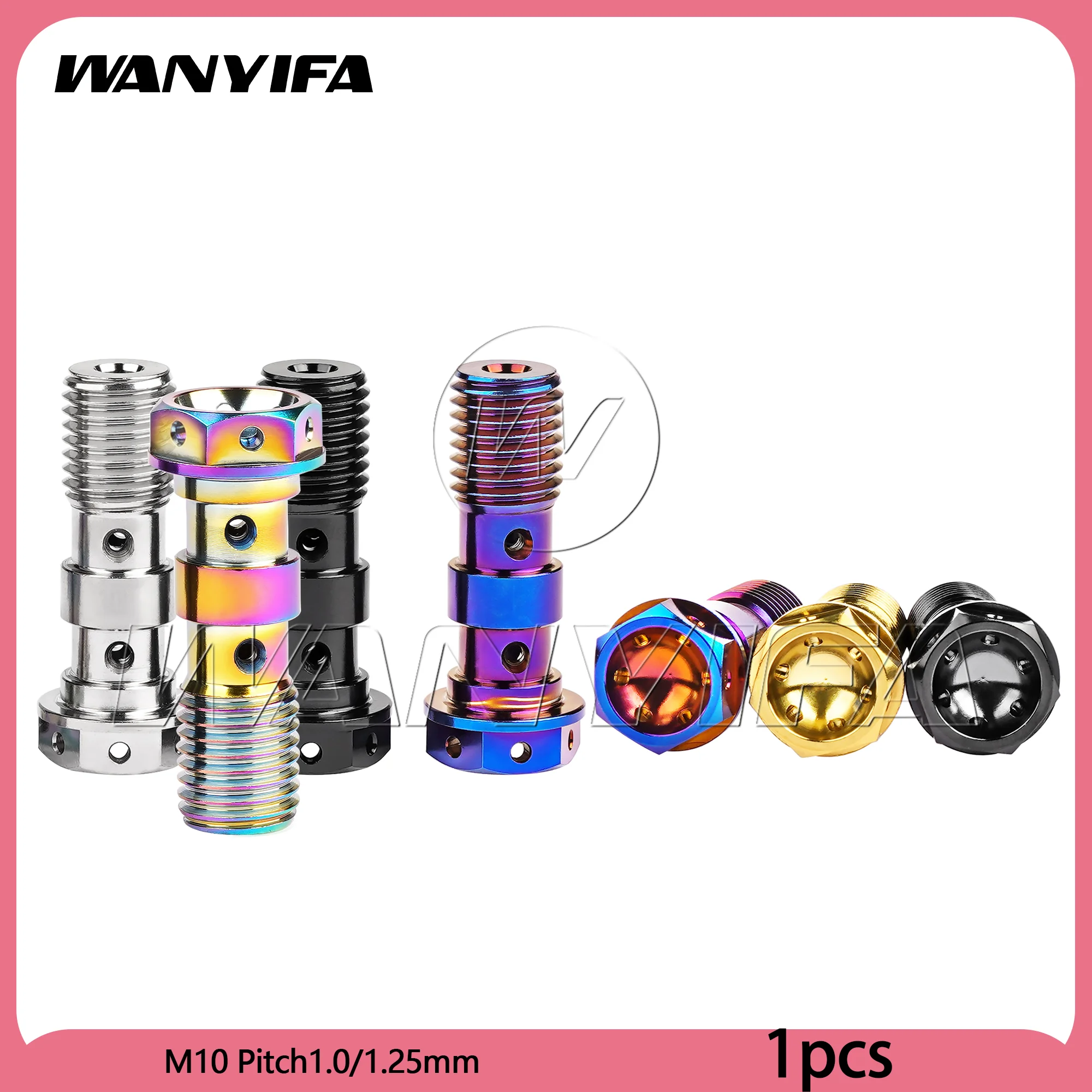 Wanyifa Titanium Bolt M10 Flange Hex Head Oil Pipe Double Holes Screw Pitch1.0/1.25mm for Motorcycle Brembo Brake
Wanyifa Titanium Bolt M10 Flange Hex Head Oil Pipe Double Holes Screw Pitch1.0/1.25mm for Motorcycle Brembo Brake