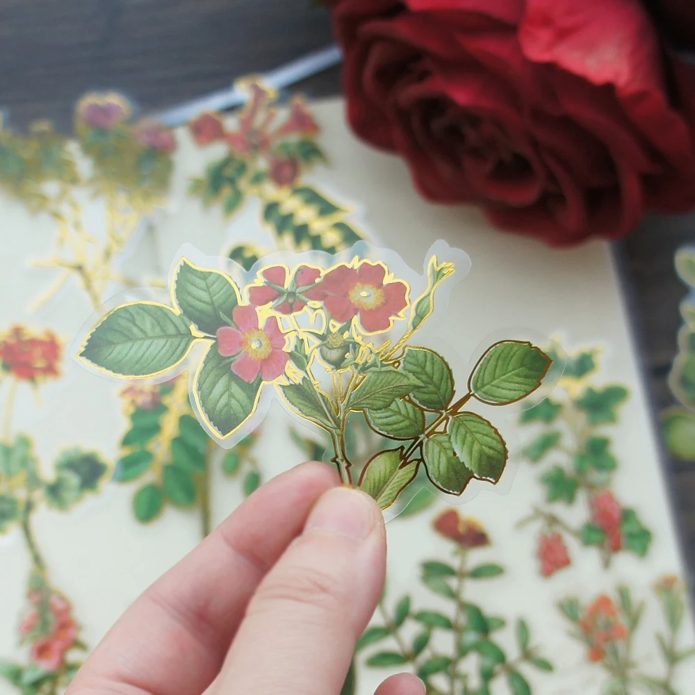 28pcs Gold Frame Tropical Passionate Red Flowers Style PVC Sticker Scrapbooking DIY Gift Decoration Tag
28pcs Gold Frame Tropical Passionate Red Flowers Style PVC Sticker Scrapbooking DIY Gift Decoration Tag