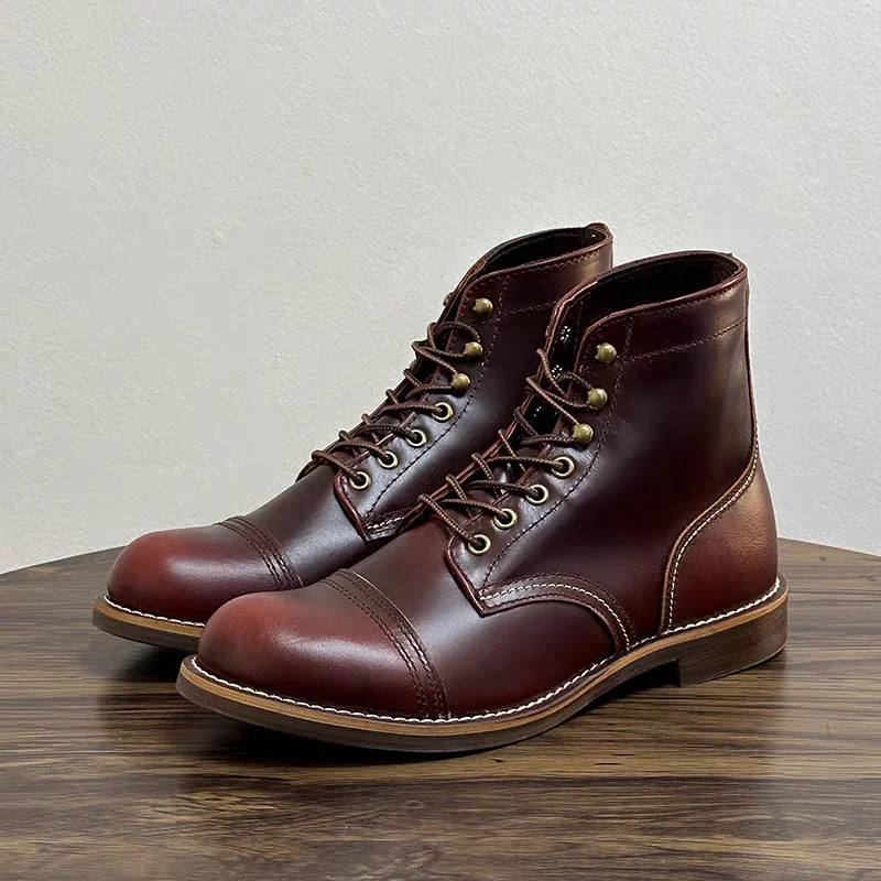 Handmade High Quality Autumn Winter Men Casual Shoes Vintage British Tooling Ankle Boots Outdoor Wings Motorcycle Boots Platform
Handmade High Quality Autumn Winter Men Casual Shoes Vintage British Tooling Ankle Boots Outdoor Wings Motorcycle Boots Platform