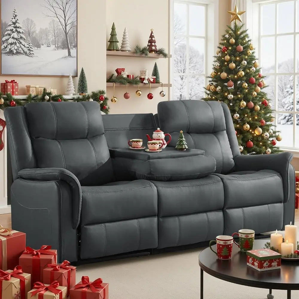 3-Seat Reclining Sofa with Storage, USB Port, and Performance Fabric for Living Rooms and RVs
3-Seat Reclining Sofa with Storage, USB Port, and Performance Fabric for Living Rooms and RVs