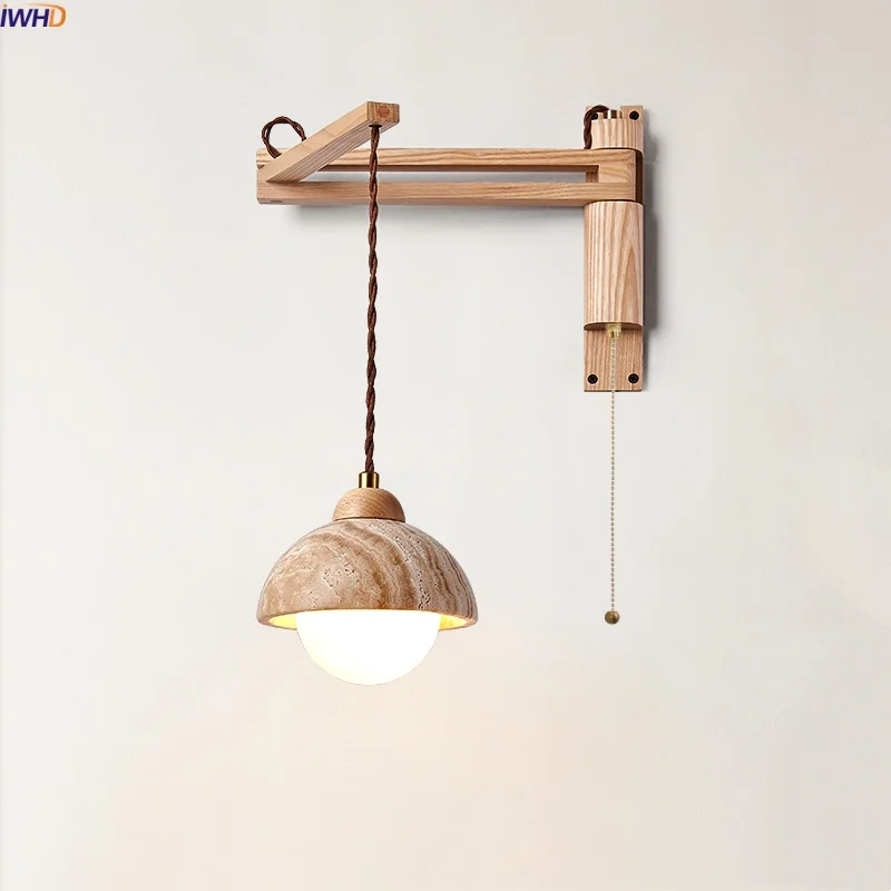 IWHD Wood Stone LED Wall Lamp For Home Lighting Pull Switch Stretching And Folding Bedroom Kitchen Living Room Lights Arandela
IWHD Wood Stone LED Wall Lamp For Home Lighting Pull Switch Stretching And Folding Bedroom Kitchen Living Room Lights Arandela