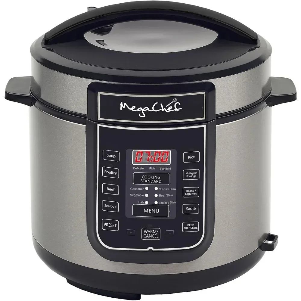 s%a Digital Pressure Cooker, Silver, 6 quart, Multifunctional cookware, Preset Timer, Stainless Steel
s%a Digital Pressure Cooker, Silver, 6 quart, Multifunctional cookware, Preset Timer, Stainless Steel