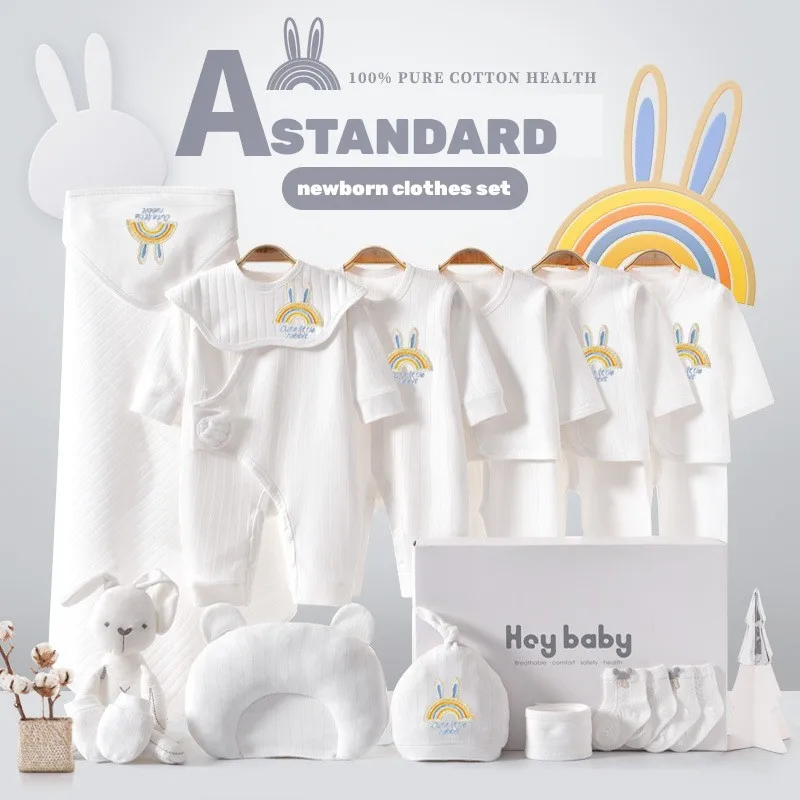15/18/20pcs Rainbow Rabbit Embroidery Newborn Clothes Set Unisex White Pure Cotton Baby Clothes Newborn Gift Baby Shower Present
15/18/20pcs Rainbow Rabbit Embroidery Newborn Clothes Set Unisex White Pure Cotton Baby Clothes Newborn Gift Baby Shower Present