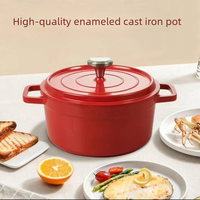 Micro Pressure Enameled Cast Iron Stew Pot Soup Casserole Non Stick Induction Stove Long Lasting Easy Clean for Family Kitchen
Micro Pressure Enameled Cast Iron Stew Pot Soup Casserole Non Stick Induction Stove Long Lasting Easy Clean for Family Kitchen