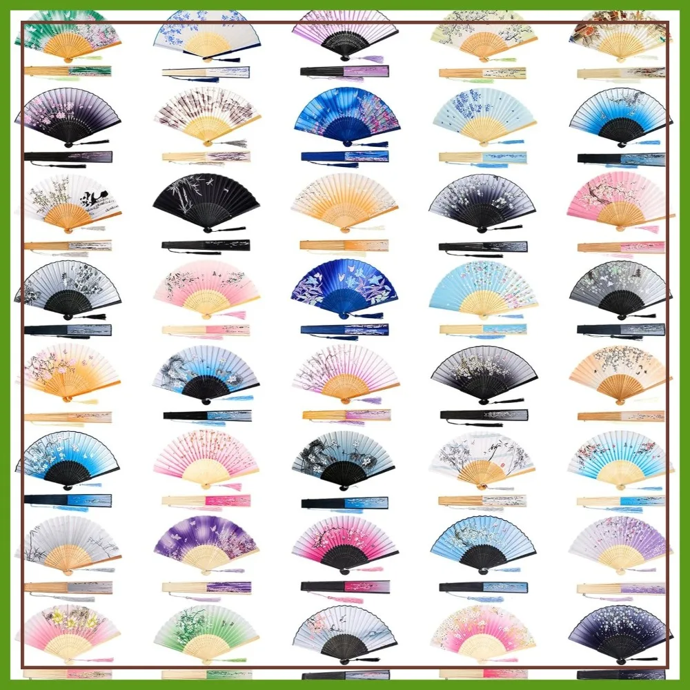 40 Pcs Floral Hand Fans for Line Dancing Chinese Vintage Style Silk Clap Folding Fan Bamboo Framed Fabric Silk with Elegant Tassel Decorative for Women Foldable Wedding Dance Party Church
40 Pcs Floral Hand Fans for Line Dancing Chinese Vintage Style Silk Clap Folding Fan Bamboo Framed Fabric Silk with Elegant Tassel Decorative for Women Foldable Wedding Dance Party Church