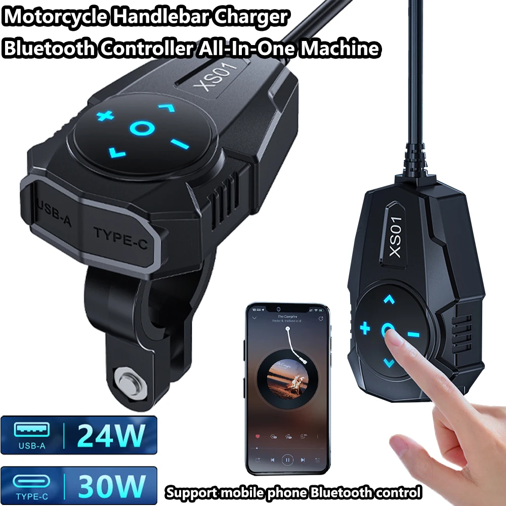 Motorcycle Handlebar Bluetooth Remote Control Machine with Dual Fast Charging Usb+Pd54W Motorcycle Mobile Phone Charger
Motorcycle Handlebar Bluetooth Remote Control Machine with Dual Fast Charging Usb+Pd54W Motorcycle Mobile Phone Charger