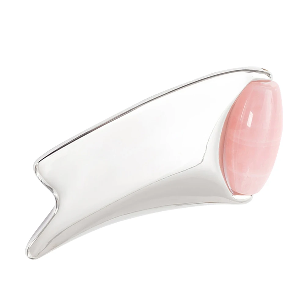 Facial Guasha Board Silver Metal Massager Pink Crystal Jade 3D Roller Eye Roller Face Scraper Tool For Home Use Smooth Edge
Facial Guasha Board Silver Metal Massager Pink Crystal Jade 3D Roller Eye Roller Face Scraper Tool For Home Use Smooth Edge
