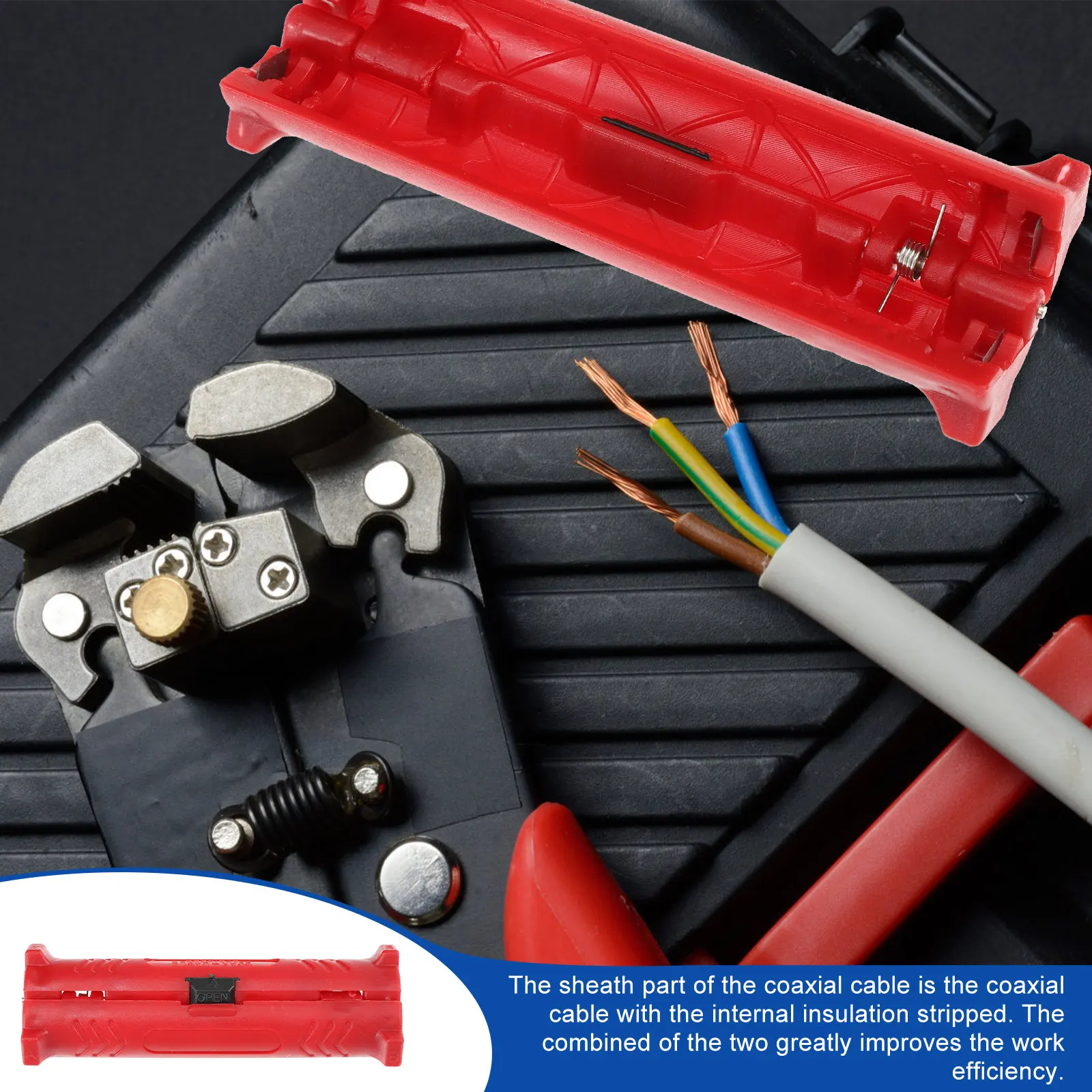 2Pcs Multipurpose Wire Stripper Professional Cable Stripping Tool for Coaxial Cables Rotating Design Portable Space-Saving
2Pcs Multipurpose Wire Stripper Professional Cable Stripping Tool for Coaxial Cables Rotating Design Portable Space-Saving