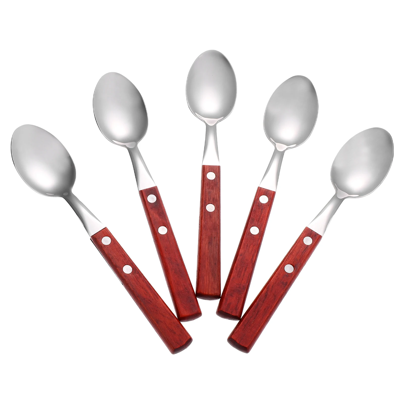 5pcs Stainless Steel Spoon Wood H 304 Material Red Color Easy Clean Home Tableware Kitchen Tool Cake Dessert Spoons
5pcs Stainless Steel Spoon Wood H 304 Material Red Color Easy Clean Home Tableware Kitchen Tool Cake Dessert Spoons