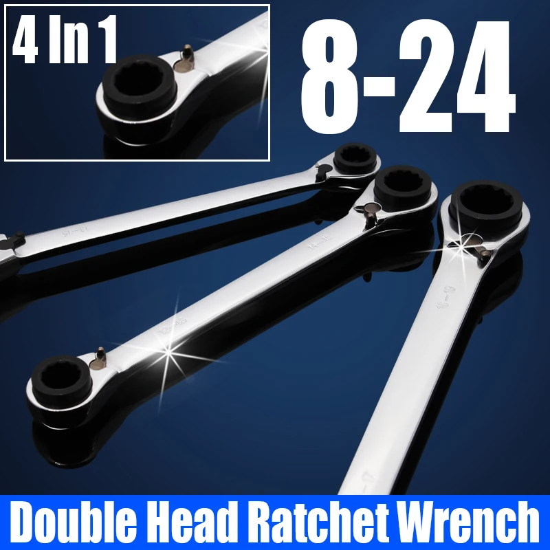 1PCS 4 In 1 Double Head Ratchet Wrench Automatic Quick Double End Box Wrench Spanner Combination Wrench Car Repair Spanner Tool
1PCS 4 In 1 Double Head Ratchet Wrench Automatic Quick Double End Box Wrench Spanner Combination Wrench Car Repair Spanner Tool