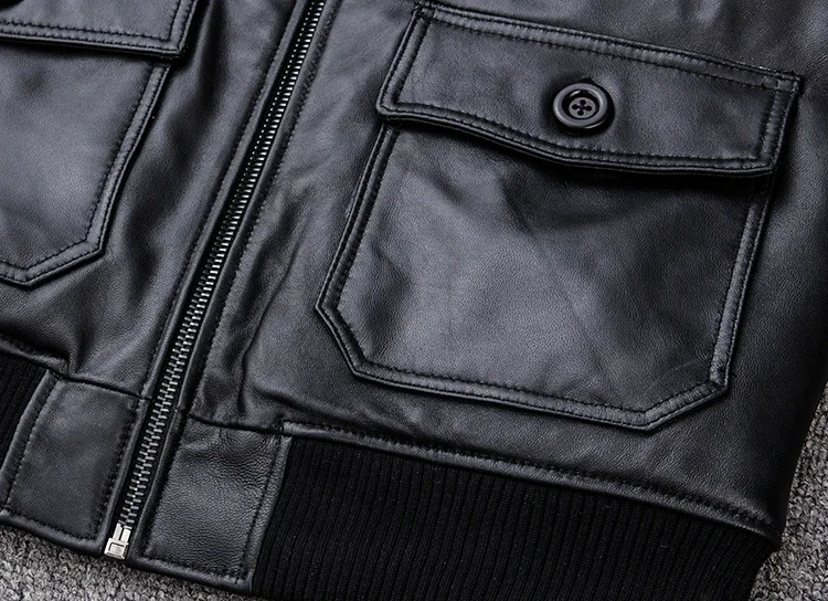 Plus Size 5XL Men's Biker G1 Air Force Pilot Jacket Genuine Leather Sheepskin Thicken Warm Vintage Classic Coat 55 S08e90510c716462d9742709651def443Y