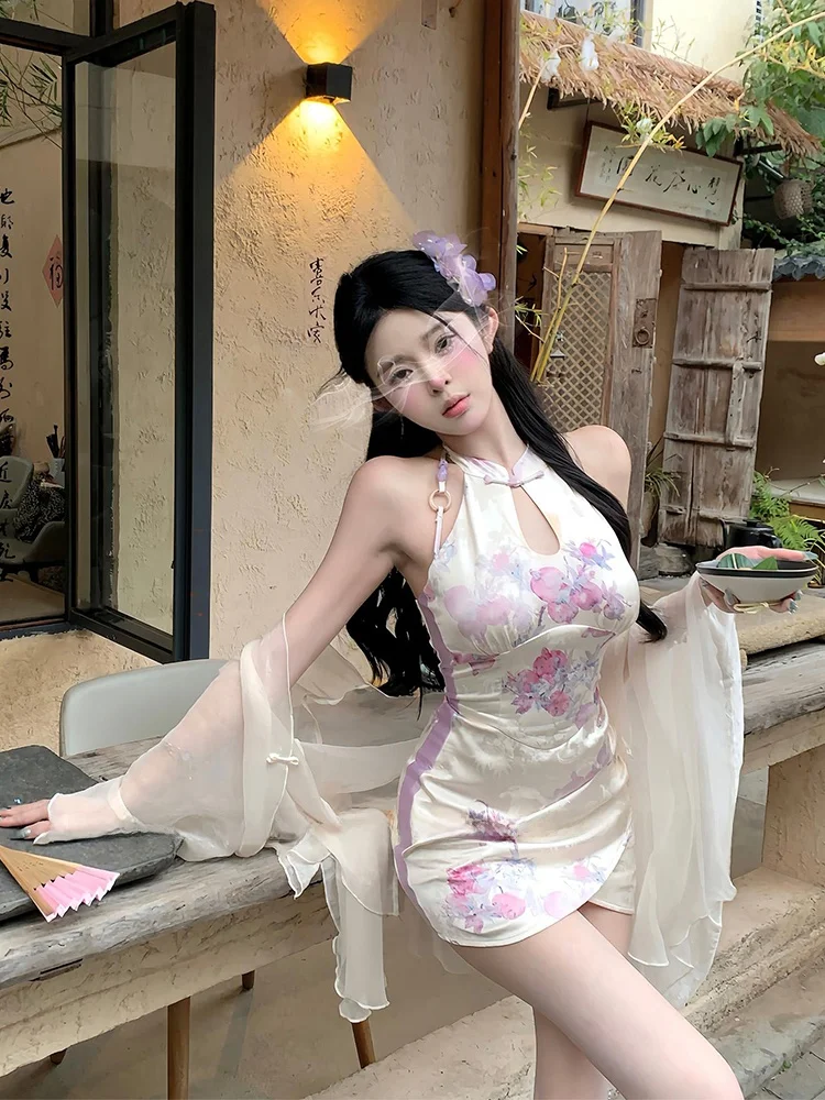 New Chinese Style Printed Slimming Short Dress Women's Waist-Cinching Fit plus Size MM SYJ Shuyijia Casual Hollow out Dress
New Chinese Style Printed Slimming Short Dress Women's Waist-Cinching Fit plus Size MM SYJ Shuyijia Casual Hollow out Dress