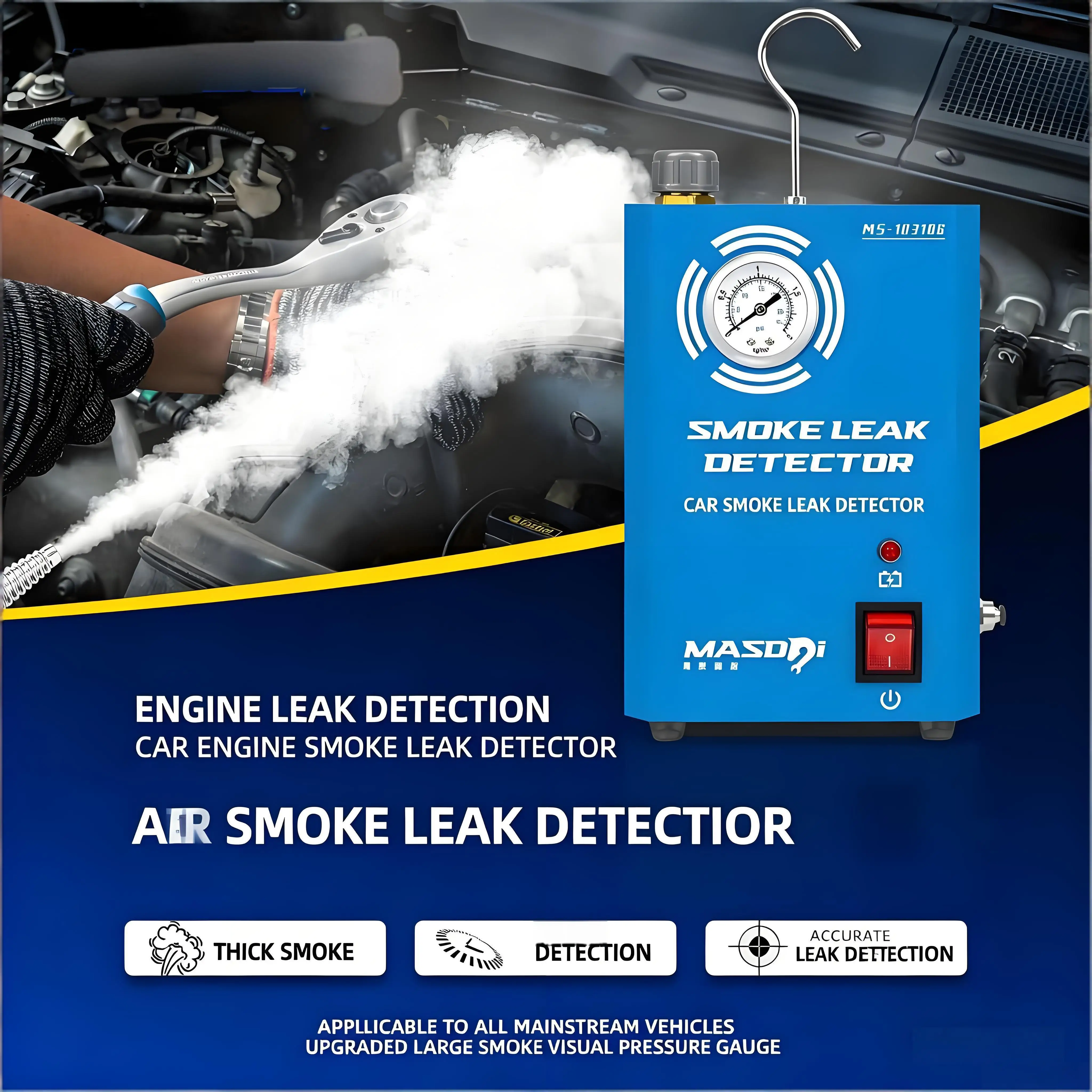 Automotive Car Smoke Leak Detector with Built-in Air Pump EVAP Vacuum Fuel Pipe Diagnostic Machine for Automotive
Automotive Car Smoke Leak Detector with Built-in Air Pump EVAP Vacuum Fuel Pipe Diagnostic Machine for Automotive
