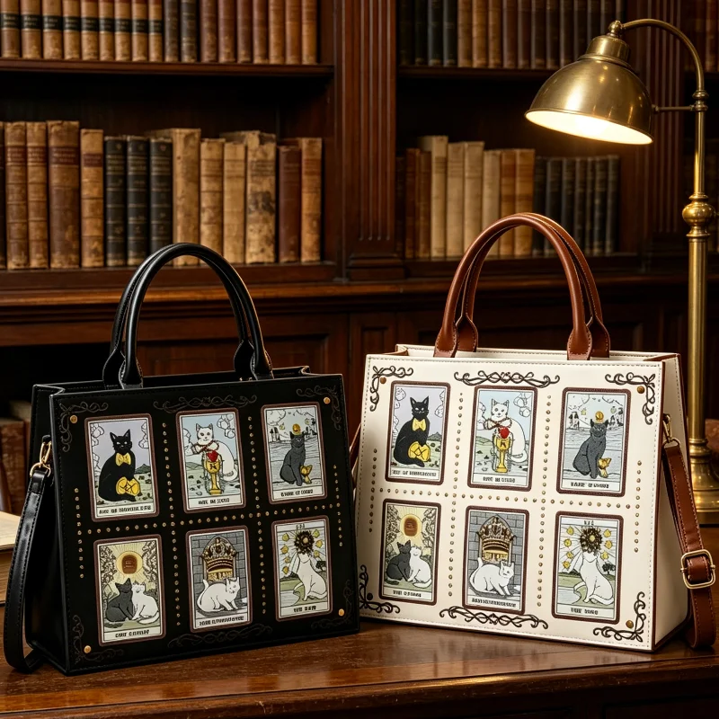 Luxury Embroidered Cat Elf Shoulder Bag Retro Large Capacity Tote Bag Exquisite Box Shaped Bag Animal Printed Handbag Briefcase
Luxury Embroidered Cat Elf Shoulder Bag Retro Large Capacity Tote Bag Exquisite Box Shaped Bag Animal Printed Handbag Briefcase