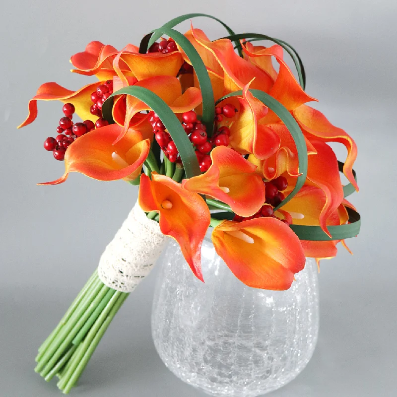PUCommon Calla bridal bouquet simulation wedding bouquet factory in stock wedding photo props wholesale
PUCommon Calla bridal bouquet simulation wedding bouquet factory in stock wedding photo props wholesale