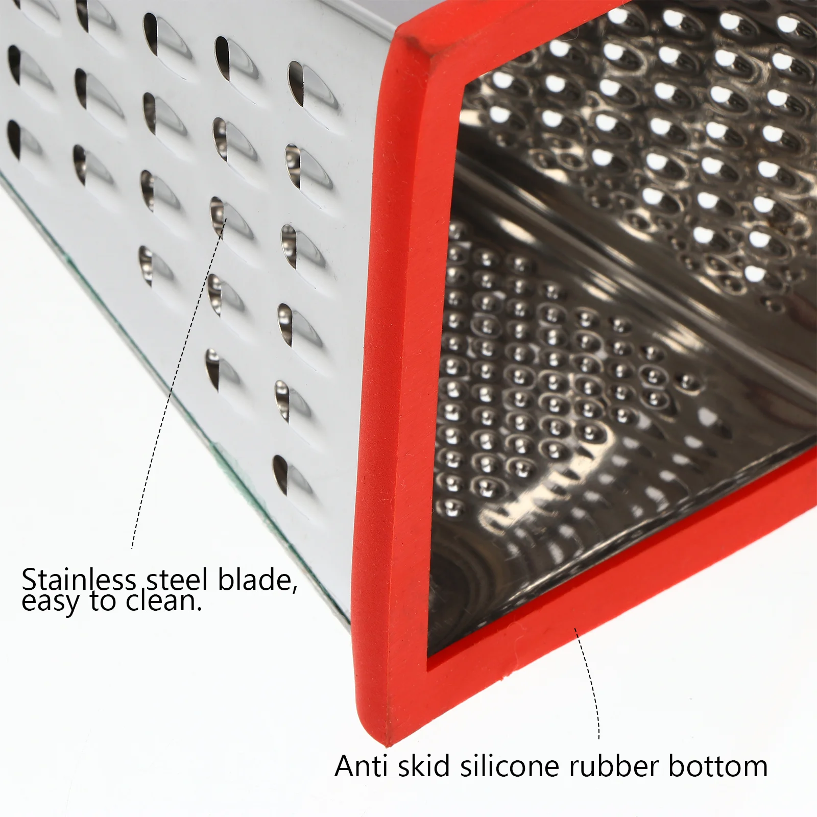 4-Sided Stainless Steel Kitchen Grater Multipurpose Vegetable Slicer Comfortable Silicone Handle Efficient Kitchen Cutting Tool
4-Sided Stainless Steel Kitchen Grater Multipurpose Vegetable Slicer Comfortable Silicone Handle Efficient Kitchen Cutting Tool