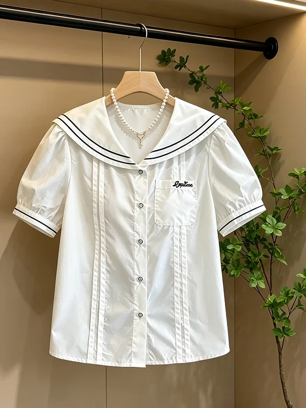 Sweet Soft Style Short Sleeve Loose Women's Shirt 2026 Summer New College Style Doll Collar Slimming Top Skin-friendly Breath...
Sweet Soft Style Short Sleeve Loose Women's Shirt 2026 Summer New College Style Doll Collar Slimming Top Skin-friendly Breath...