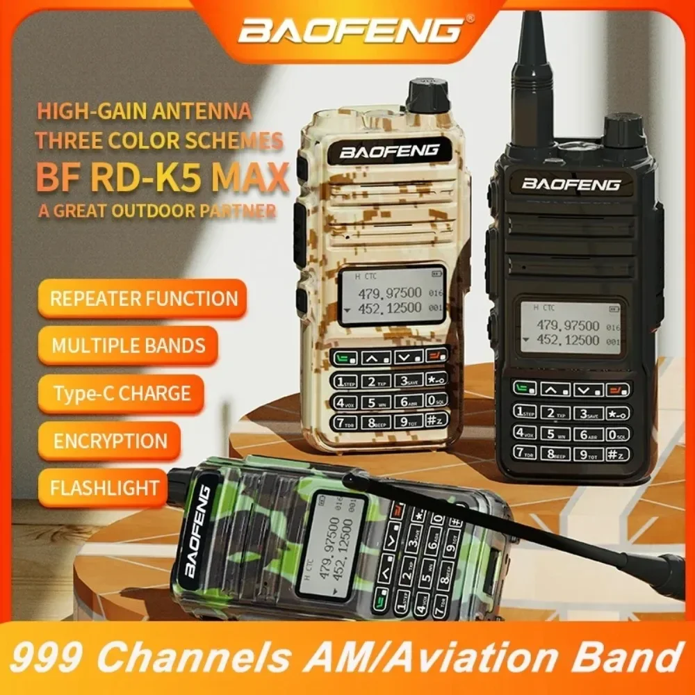RD-K5 Baofeng Ham Walkie Talkie High Gain Antenna Encryption Anti-interference Air Band 108-136 Mhz 5-10KM Uhf Vhf Two Way Radio
RD-K5 Baofeng Ham Walkie Talkie High Gain Antenna Encryption Anti-interference Air Band 108-136 Mhz 5-10KM Uhf Vhf Two Way Radio