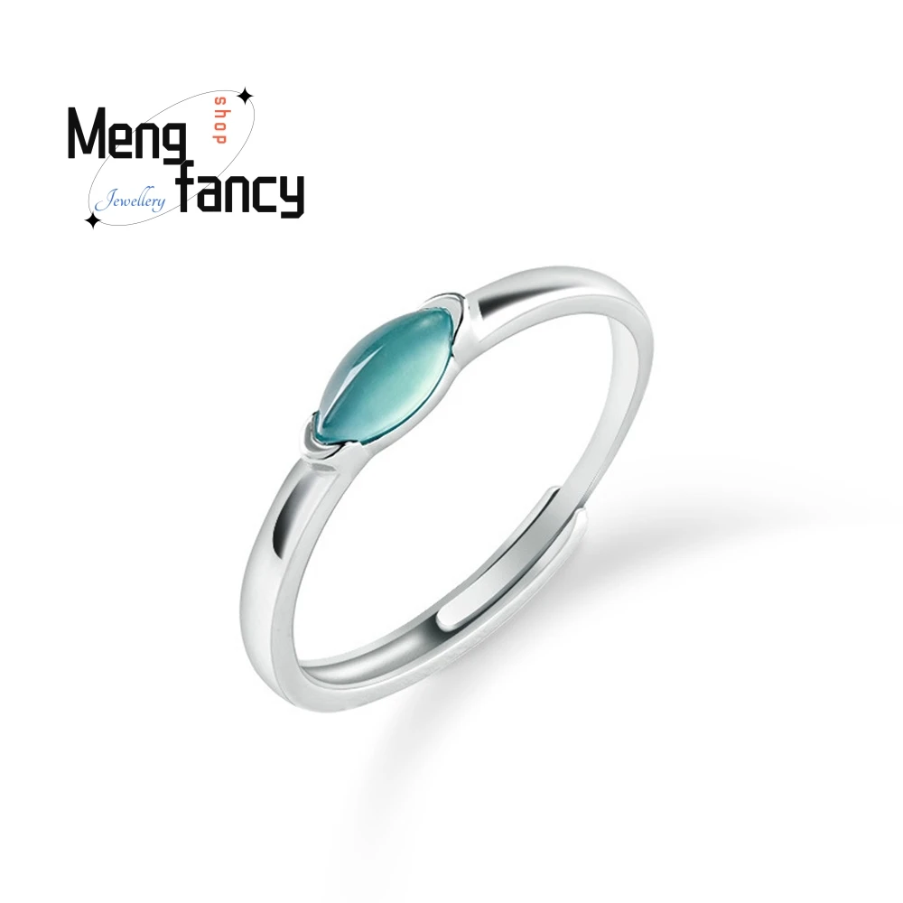 Genuine Natural A Goods Jade Blue Water Horse Eye Ring Ice Jade S925 Silver Inlaid Fashion Ring Ring For Women Adjustable
Genuine Natural A Goods Jade Blue Water Horse Eye Ring Ice Jade S925 Silver Inlaid Fashion Ring Ring For Women Adjustable