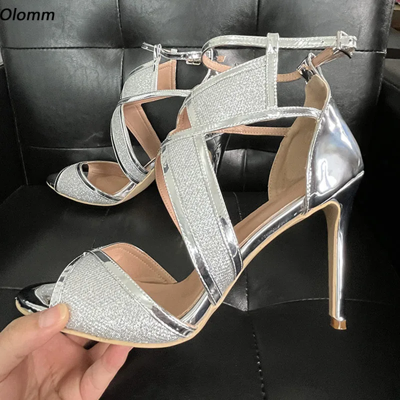 Olomm Stylish Women Gladiator Sandals Sexy Stiletto Heels Round Toe Pretty Silver Party Shoes Ladies US Plus Size 5-20
Olomm Stylish Women Gladiator Sandals Sexy Stiletto Heels Round Toe Pretty Silver Party Shoes Ladies US Plus Size 5-20