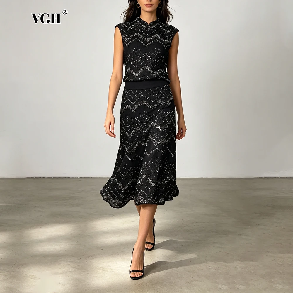 VGH Subtle Soft Spring Lace Co ord for Women Mandarin Collar Sleeveless Waistband Split Midi Skirt Set for Office Daily Occasion
VGH Subtle Soft Spring Lace Co ord for Women Mandarin Collar Sleeveless Waistband Split Midi Skirt Set for Office Daily Occasion