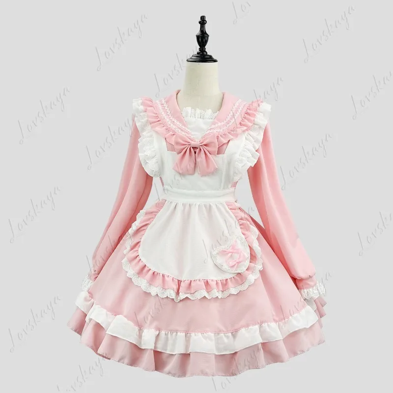 Новое японское милое платье горничной Academy, платье с длинными рукавами, комплект фартуков горничной
Новое японское милое платье горничной Academy, платье с длинными рукавами, комплект фартуков горничной