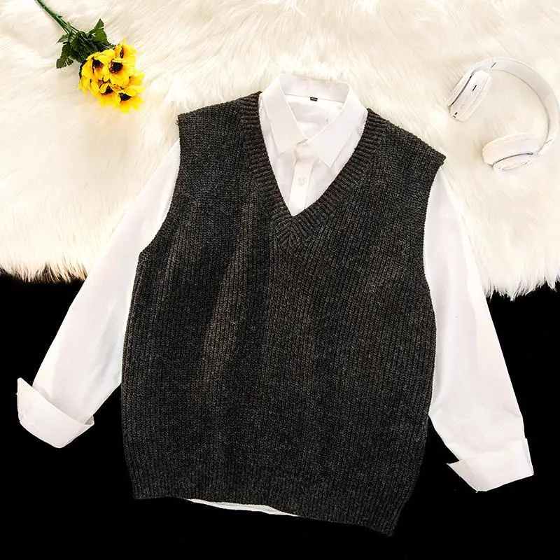 2023 Spring New Light Luxury Fashion Men Sleeveless Sweater Vest Loose Knitwear Thickened Vest Boutique Clothing Simple Style
2023 Spring New Light Luxury Fashion Men Sleeveless Sweater Vest Loose Knitwear Thickened Vest Boutique Clothing Simple Style