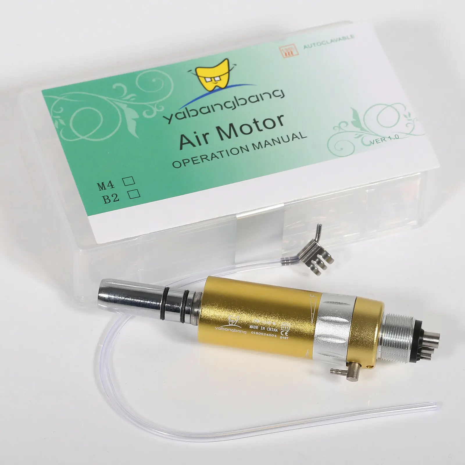Стоматологический пневматический двигатель NSK типа E, 4-отверстие, медленный низкоскоростной наконечник Yabangbang, золотой цвет
Стоматологический пневматический двигатель NSK типа E, 4-отверстие, медленный низкоскоростной наконечник Yabangbang, золотой цвет