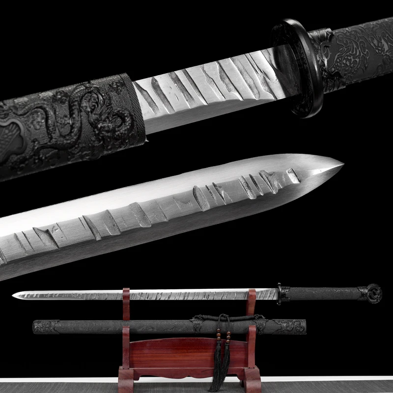 Functional Chinese Tang Sword 1060 Carbon Steel Blade Real Full Tang Sharp Ready Battle Samurai Jian Swords Black Dragon Katanas
Functional Chinese Tang Sword 1060 Carbon Steel Blade Real Full Tang Sharp Ready Battle Samurai Jian Swords Black Dragon Katanas