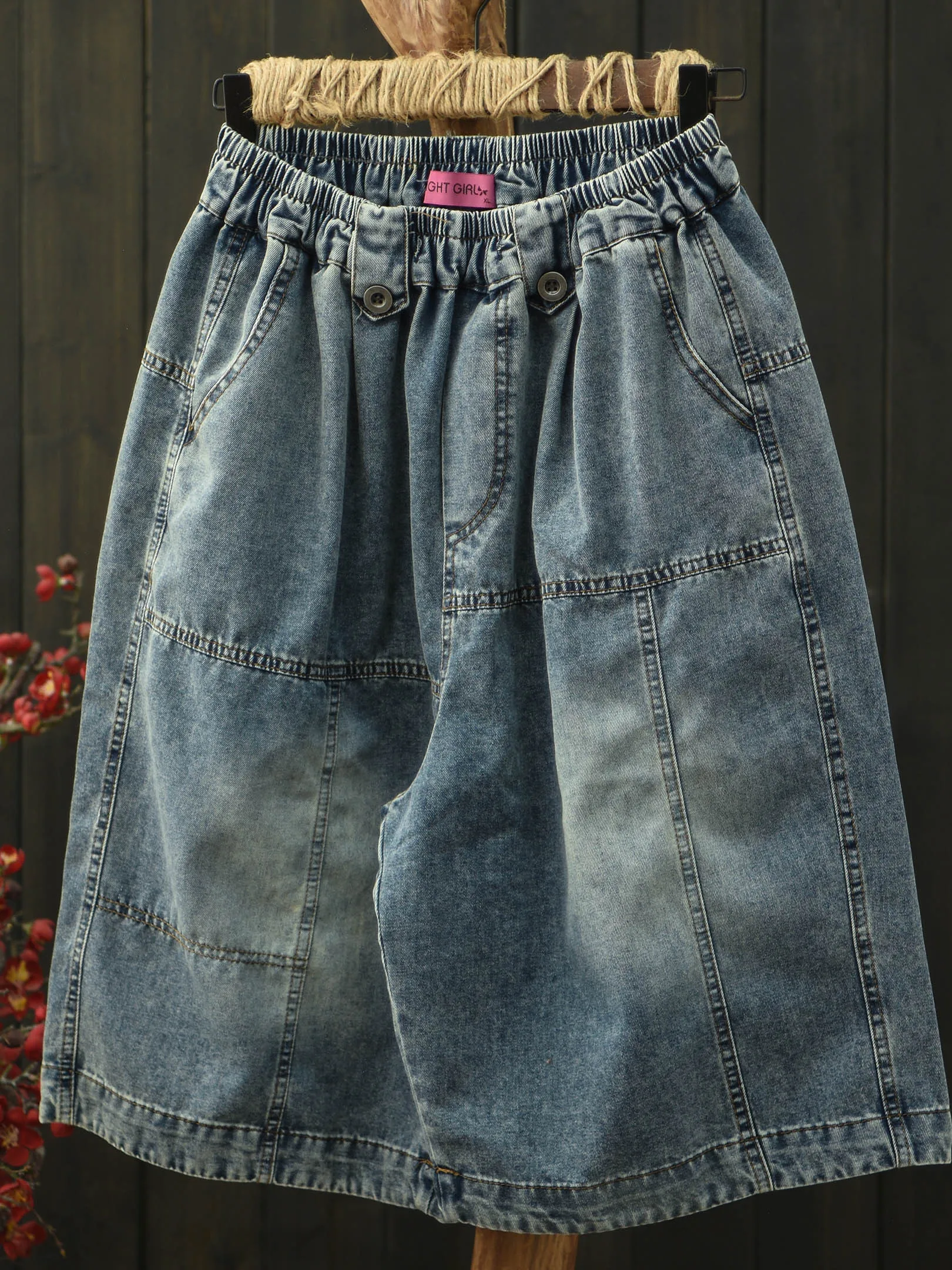 Retro Washed Light Blue Women's Wide Leg Jeans Spliced Summer Casual Artistic Shorts Cotton Natural Waist Non-Stretch
Retro Washed Light Blue Women's Wide Leg Jeans Spliced Summer Casual Artistic Shorts Cotton Natural Waist Non-Stretch