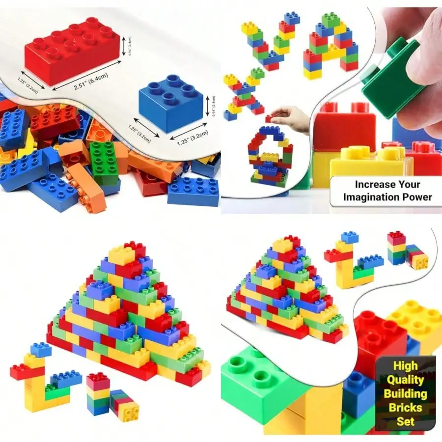 150Pcs Large Interlocking Building Blocks, ABS Bricks Compatible with Major Brands Multicolor
150Pcs Large Interlocking Building Blocks, ABS Bricks Compatible with Major Brands Multicolor