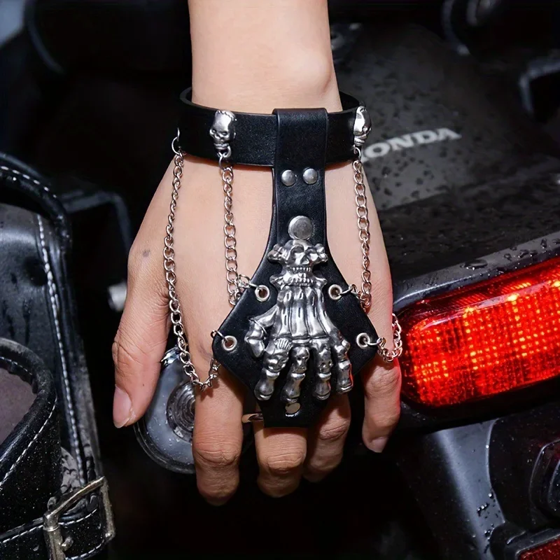 2025 New Emo Punk Gothic Skull Bracelets For Men Women Hip Hop Metal Tassel Goth Black PU Leather Bracelets Bangles Boho Jewelry
2025 New Emo Punk Gothic Skull Bracelets For Men Women Hip Hop Metal Tassel Goth Black PU Leather Bracelets Bangles Boho Jewelry