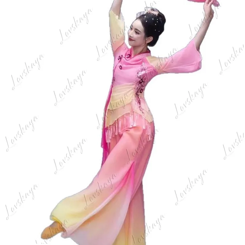 New Elegant Chinese Classical Dance Dance Costume Performance Dress Fan Dance
New Elegant Chinese Classical Dance Dance Costume Performance Dress Fan Dance