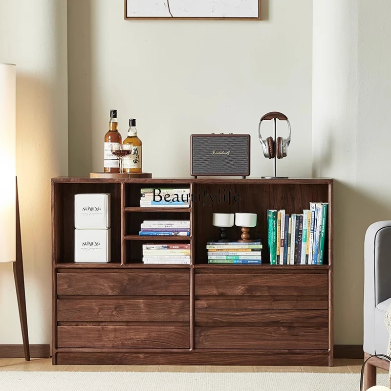 North American black walnut bookcase simple all solid wood storage household living room floor storage cabinet
North American black walnut bookcase simple all solid wood storage household living room floor storage cabinet