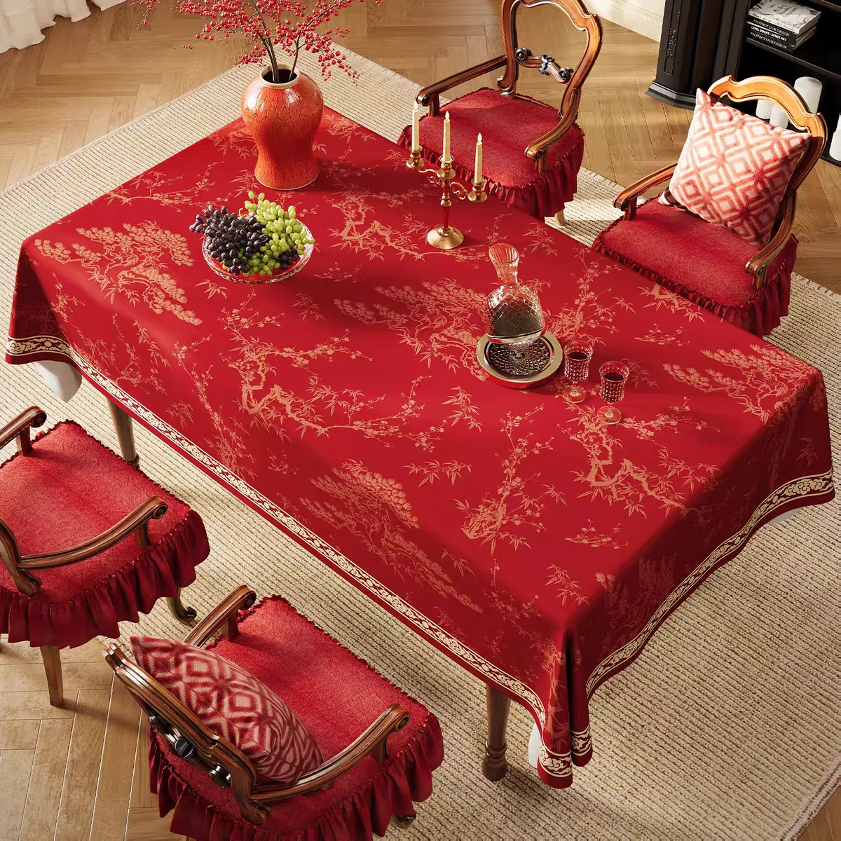 New Chinese Sle Festive Tablecloth Red Year End Dining Table Decorative Cloth Living Room Tea Table Aosphere Photo Prop
New Chinese Sle Festive Tablecloth Red Year End Dining Table Decorative Cloth Living Room Tea Table Aosphere Photo Prop