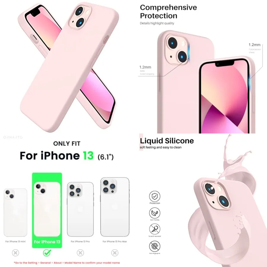 Compatible with iPhone 13 Case 6.1, Slim Liquid Silicone 3 Layers Full Cove Soft Gel Rubber Phone Case Protective Cover 6.1 Inc
Compatible with iPhone 13 Case 6.1, Slim Liquid Silicone 3 Layers Full Cove Soft Gel Rubber Phone Case Protective Cover 6.1 Inc