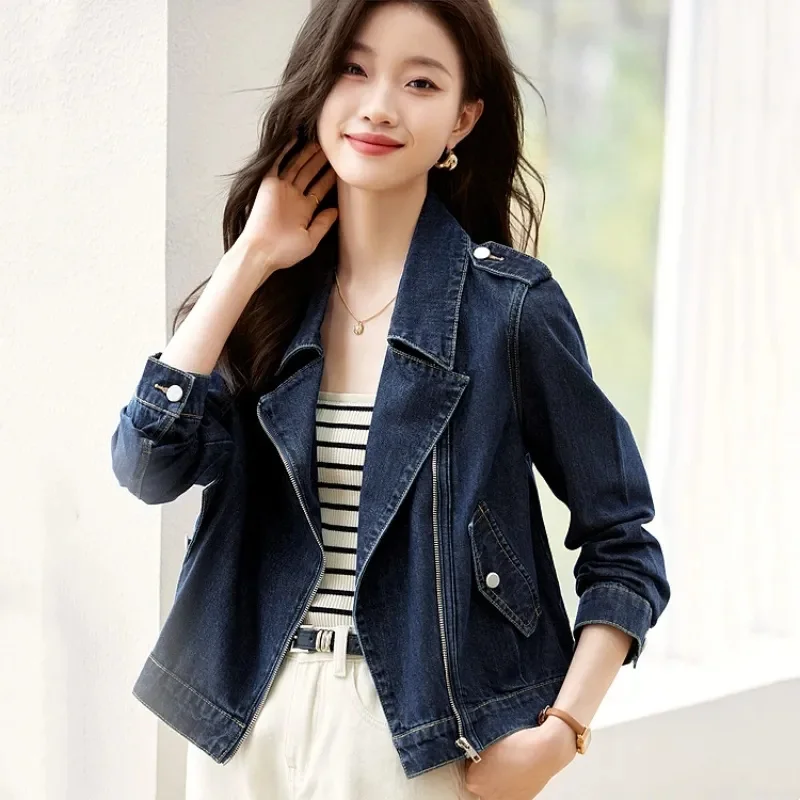 2025 Motorcycle Denim Jacket Women's Short Coat Zipper-up Chaqueta Tops Streetwear Outerwear Loose Casual Jackets Spring Autumn
2025 Motorcycle Denim Jacket Women's Short Coat Zipper-up Chaqueta Tops Streetwear Outerwear Loose Casual Jackets Spring Autumn