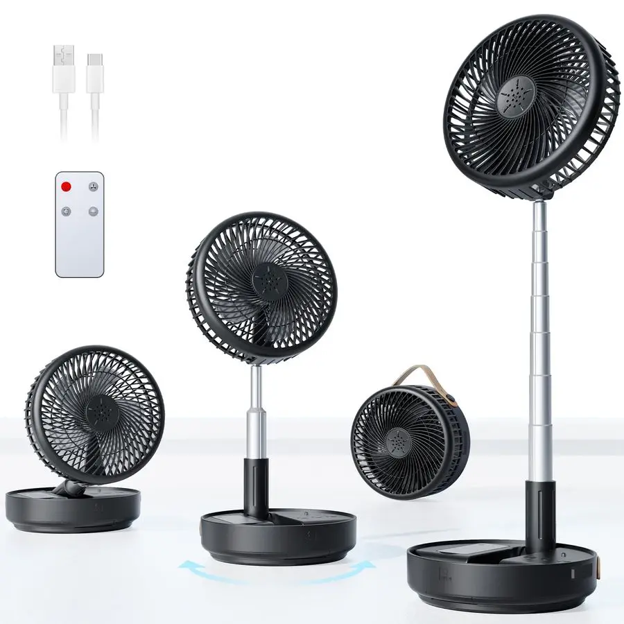 Oscillating Travel Fan, 10400mAh Battery Operated Rechargeable USB Floor Table Desk Fan with Remote, 4 Speed Settings Pedestal F
Oscillating Travel Fan, 10400mAh Battery Operated Rechargeable USB Floor Table Desk Fan with Remote, 4 Speed Settings Pedestal F