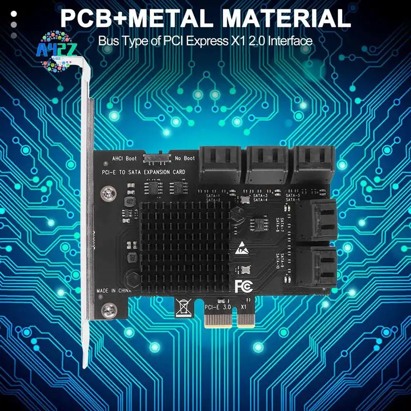 A42Z-10 Port SATA 3.0 To Pcie X1 Expansion Card PCI Express SATA Adapter SATA3 6G Converter With Heatsink For Windows
A42Z-10 Port SATA 3.0 To Pcie X1 Expansion Card PCI Express SATA Adapter SATA3 6G Converter With Heatsink For Windows